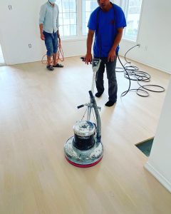 Hardwood floor finishing