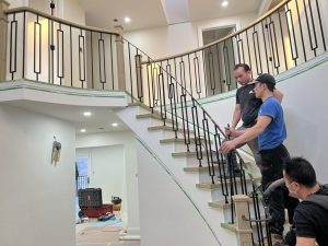 Staircase railing installation