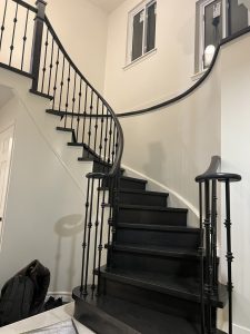 Black staircase and railing