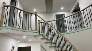 Finished railing and staircase